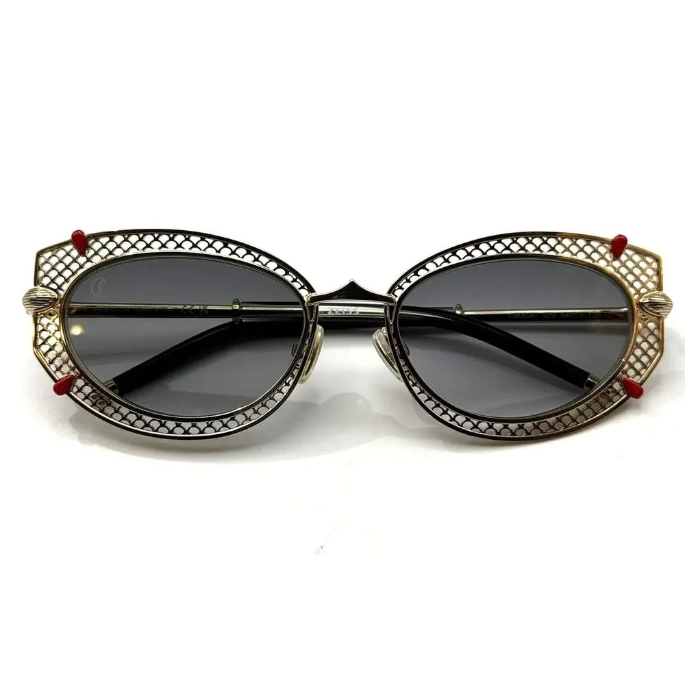 Christian Louboutin Sunglasses Dolly LB0030 32B Gold Frame Smoke Lens 54mm New